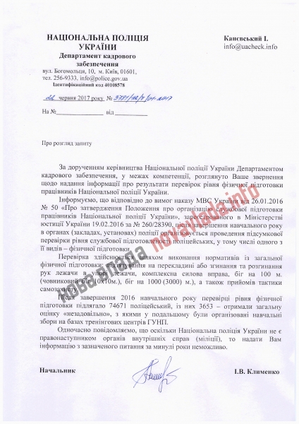 5% украинских копов не смогли пройти физподготовку (ДОКУМЕНТ)